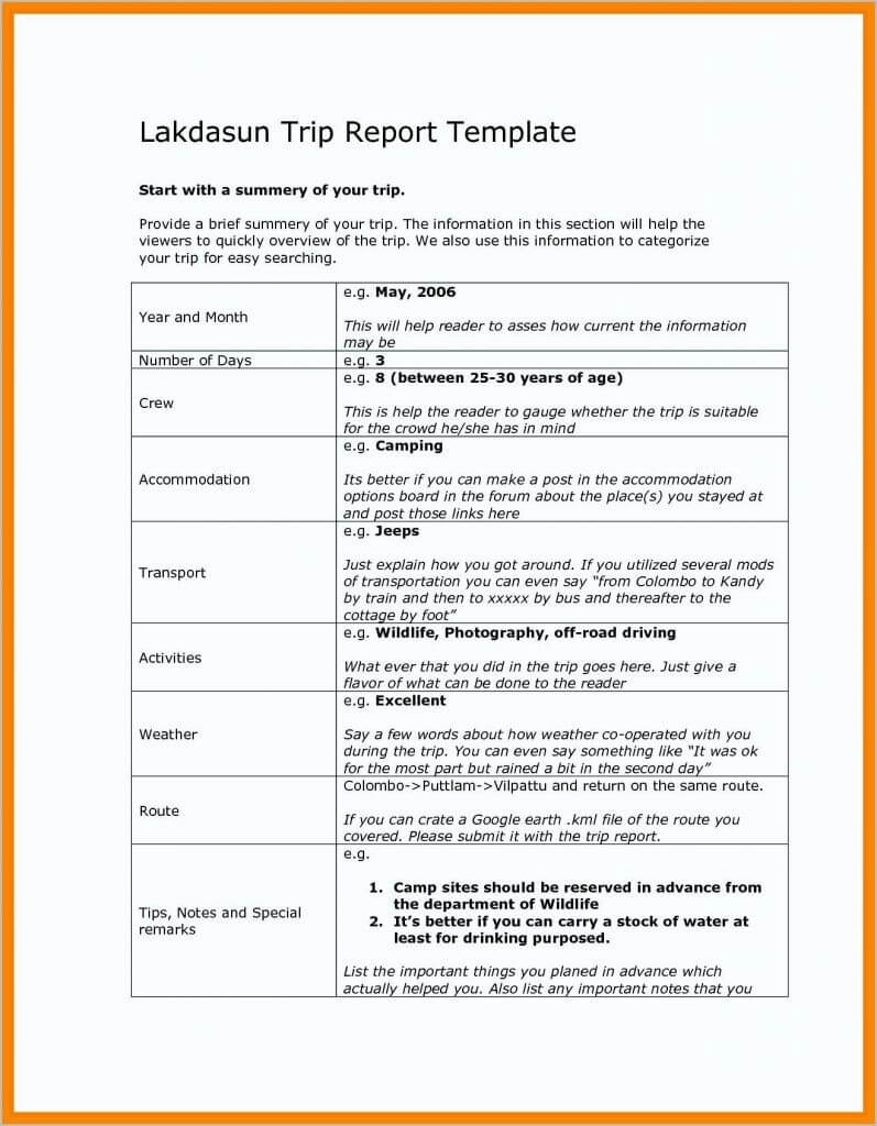 13 + Business Trip Report Examples - Pdf, Word, Apple Pages With Business Trip Report Template