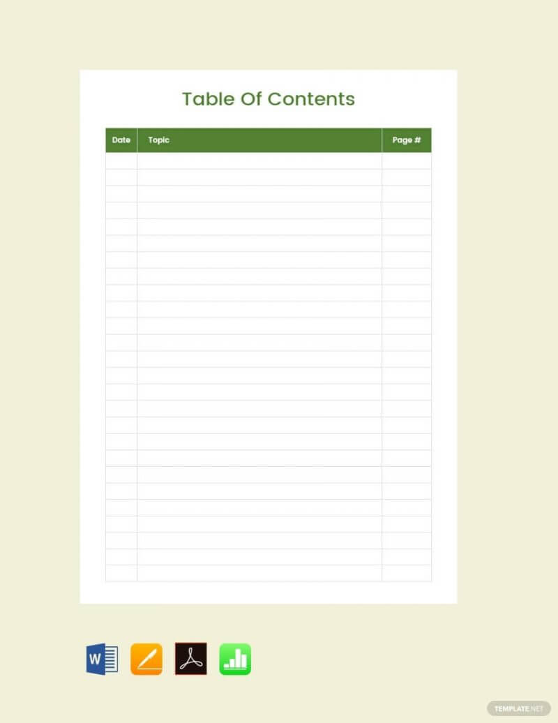 15 Best Table Of Content Templates For Your Documents With Regard To Blank Table Of Contents Template