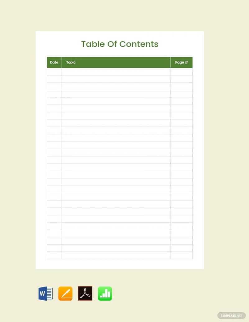 15 Best Table Of Content Templates For Your Documents With Regard To Blank Table Of Contents Template