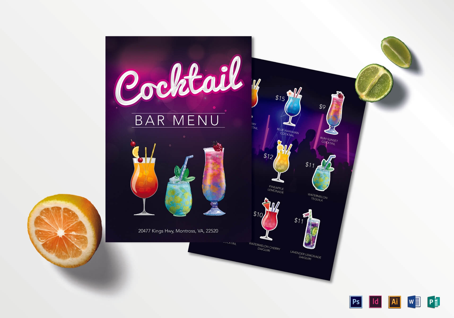 15+ Cocktail Drinks Menu Templates – Word, Psd | Free Pertaining To Cocktail Menu Template Word Free
