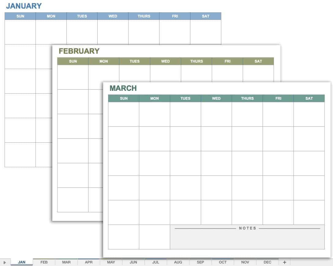 15 Free Monthly Calendar Templates Smartsheet regarding Blank