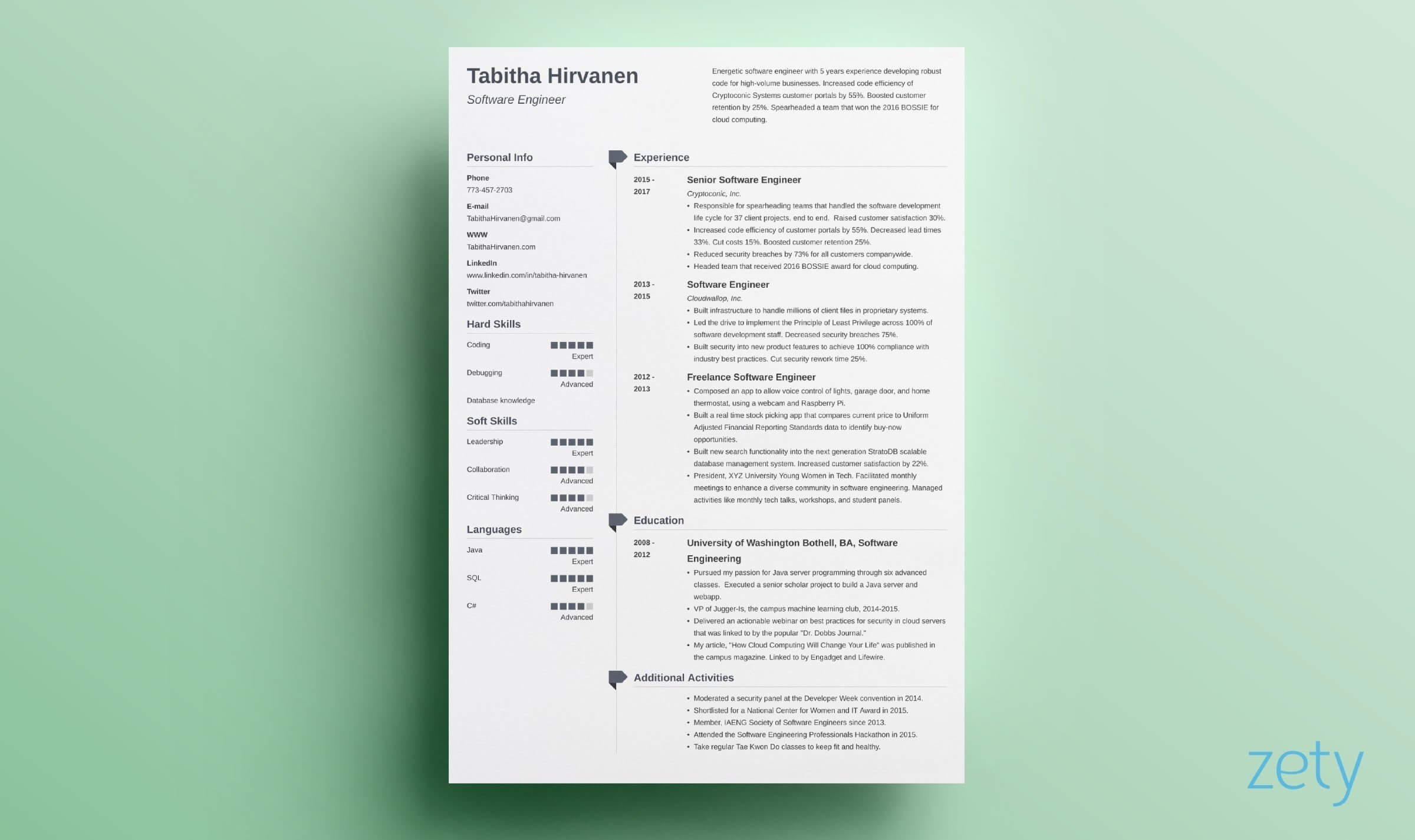 15 One Page Resume Templates [Examples Of 1 Page Format] Pertaining To How To Find A Resume Template On Word