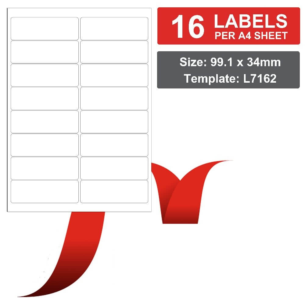 16 Labels Per A4 Sheet 99.1 X 34Mm – 100 Sheets Office Mailing Labels Within Word Label Template 16 Per Sheet A4