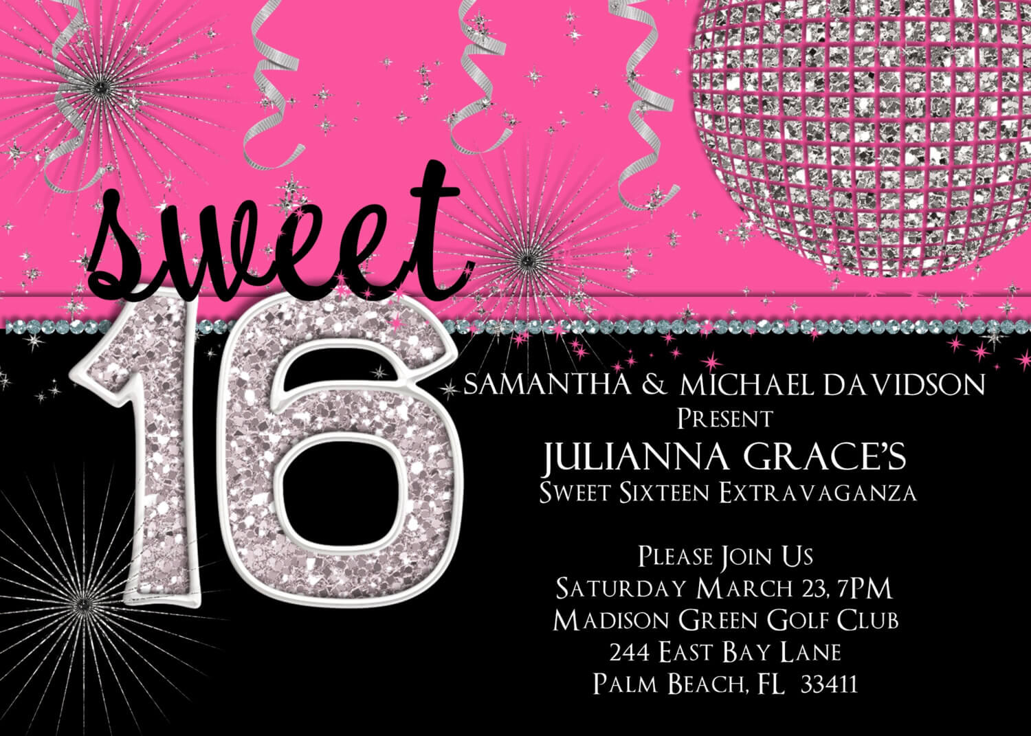 16Th Birthday Party Invitations Templates Free ] – Pics For Sweet 16 Banner Template
