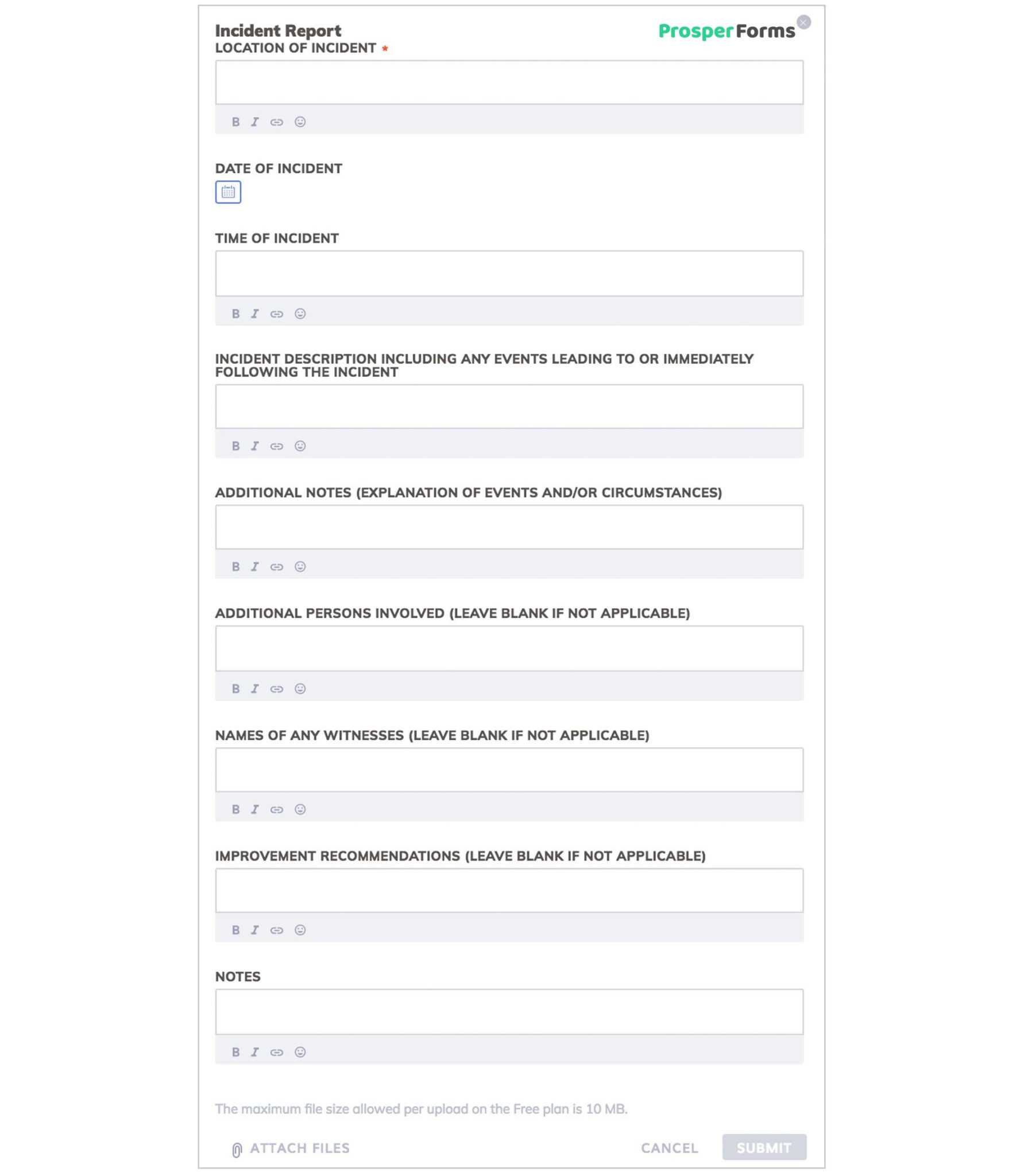 2 Key Elements Of A Near Miss Report Free Form Templates Inside Near 