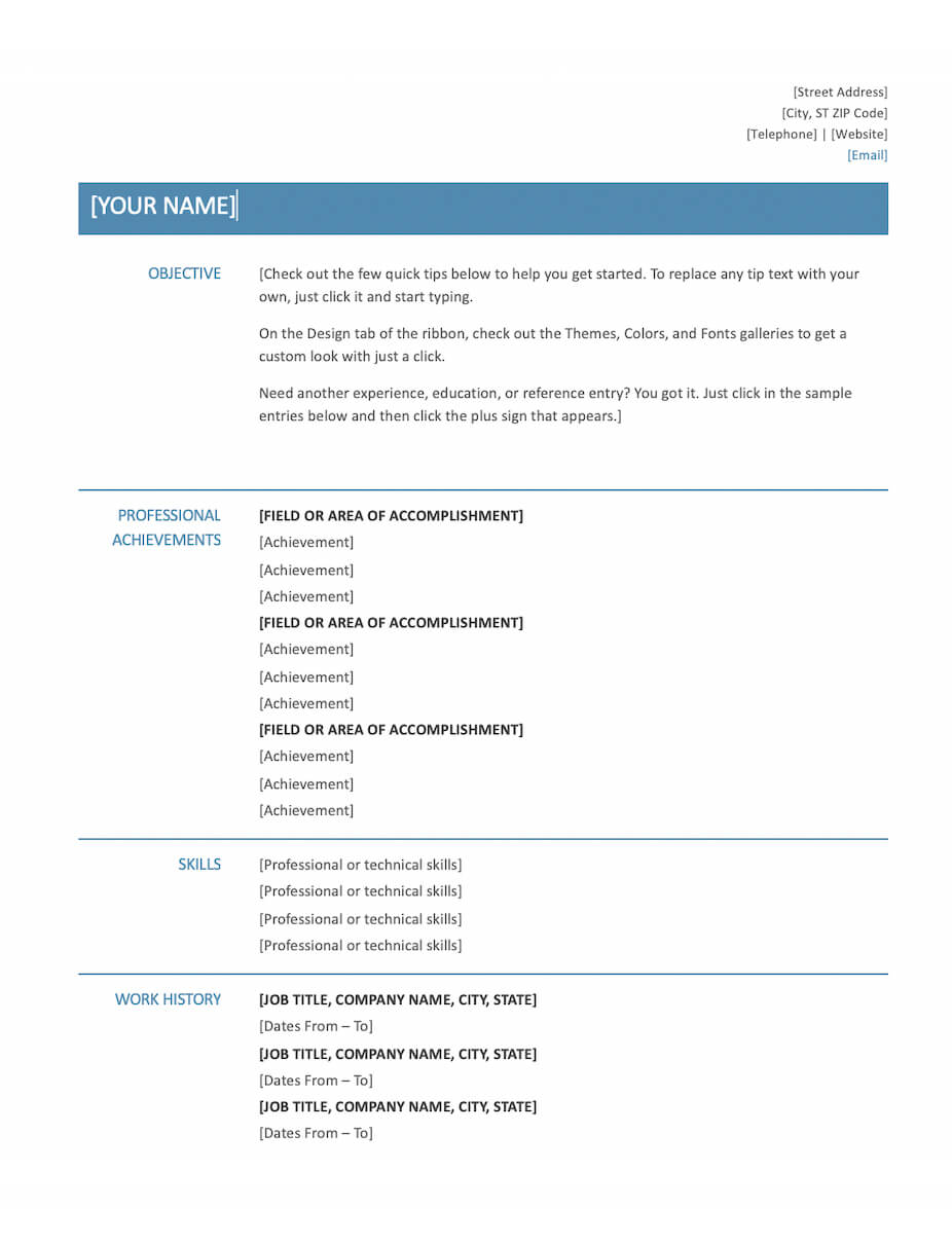 20+ Free And Premium Word Resume Templates [Download] In Another Word For Template