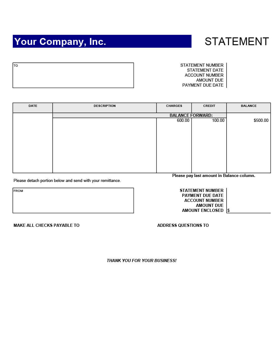 23 Editable Bank Statement Templates [Free] ᐅ Template Lab intended for