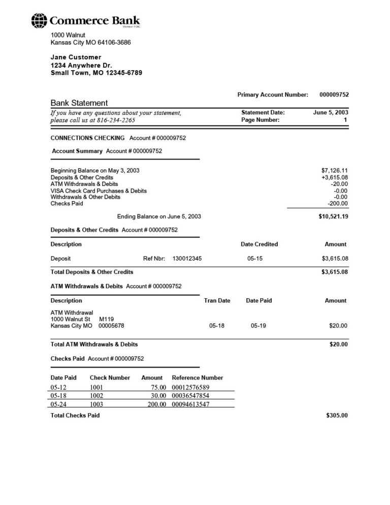 Blank Bank Statement Template Download