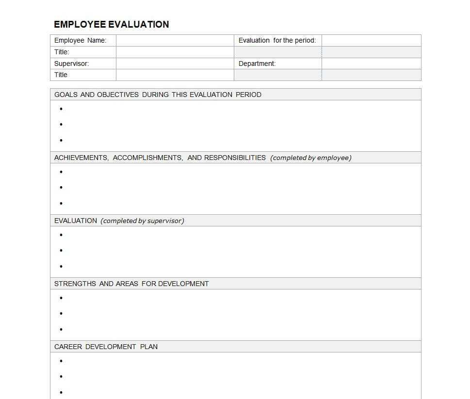 23 Images Of Evaluation Outline Template Blank | Masorler Throughout Blank Evaluation Form Template