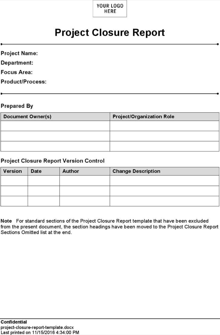 24 Images Of Project Closure Template | Vanscapital Throughout Closure Report Template