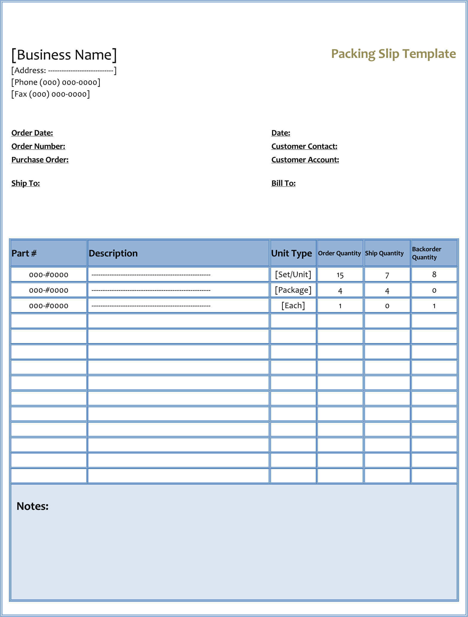 25 Free Shipping Packing Slip Templates For Word Excel In Blank Packing List Template