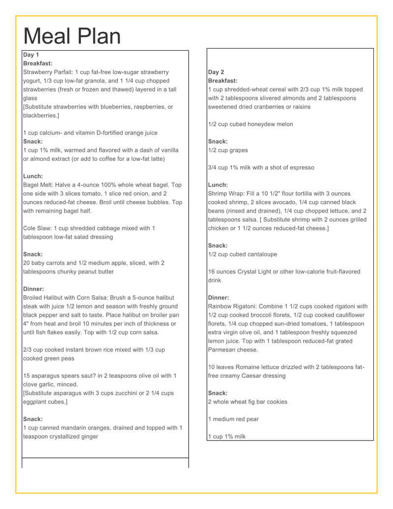 25+ Free Weekly/daily Meal Plan Templates (For Excel And Word) With Regard To Weekly Meal Planner Template Word