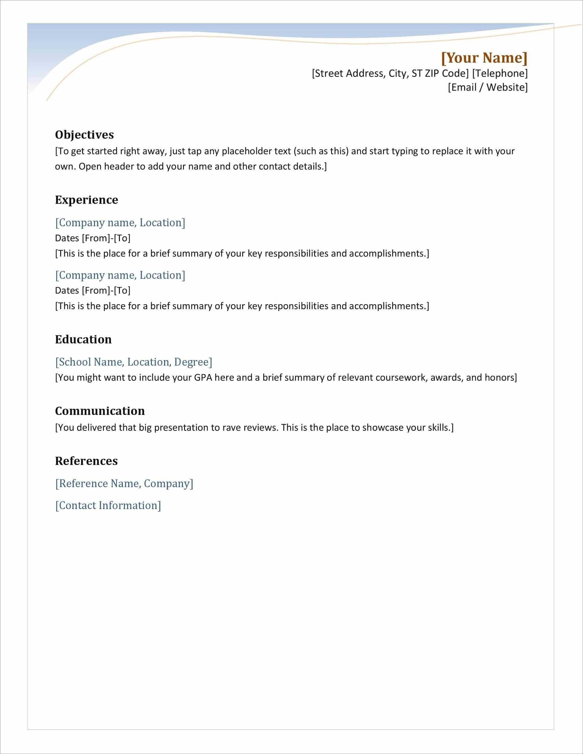 25 Resume Templates For Microsoft Word [Free Download] In Simple Resume Template Microsoft Word