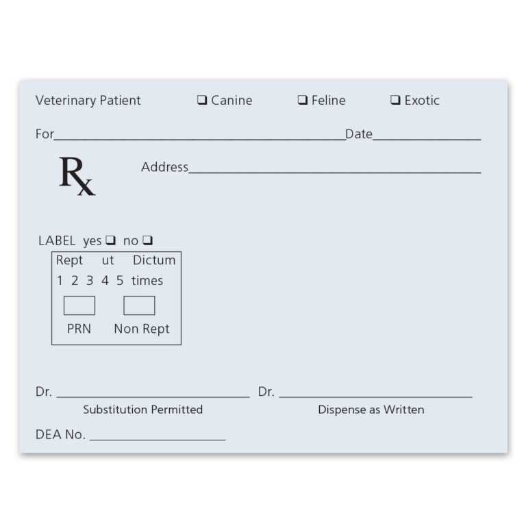 Blank Prescription Form Template