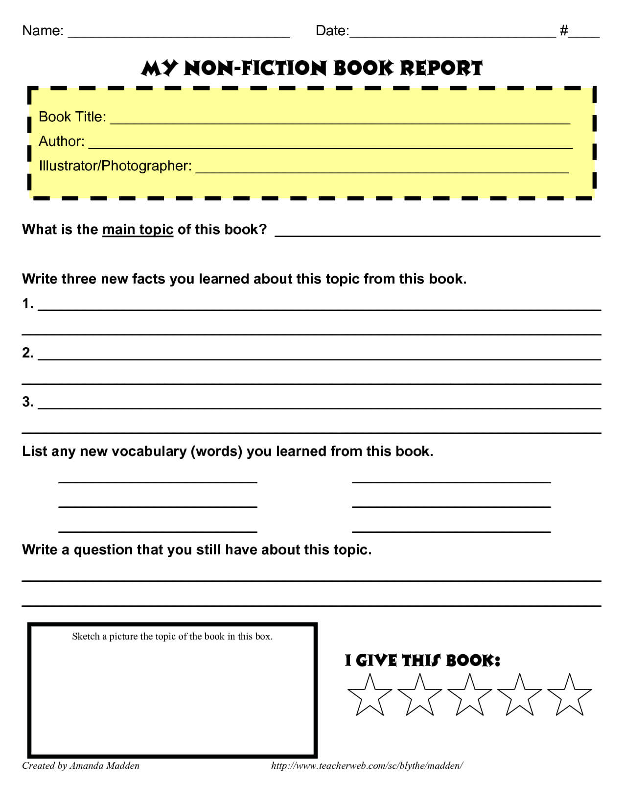 28+ [ Historical Fiction Book Report Form ] | Book Report Throughout Book Report Template Middle School