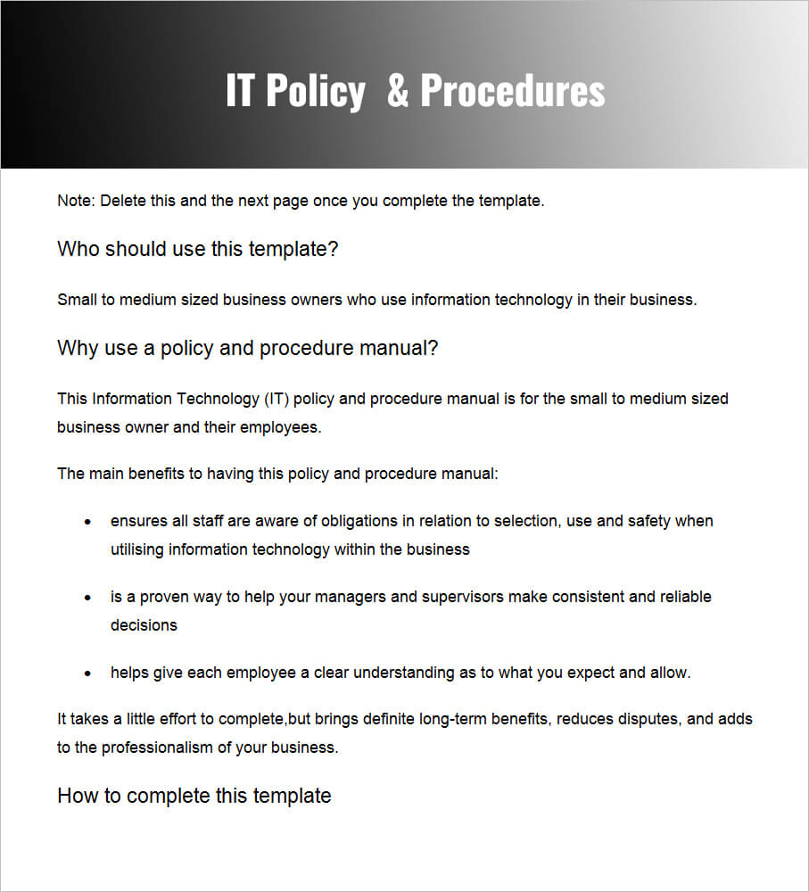 28+ Policy And Procedure Templates Free Word, Pdf Download With Procedure Manual Template Word Free