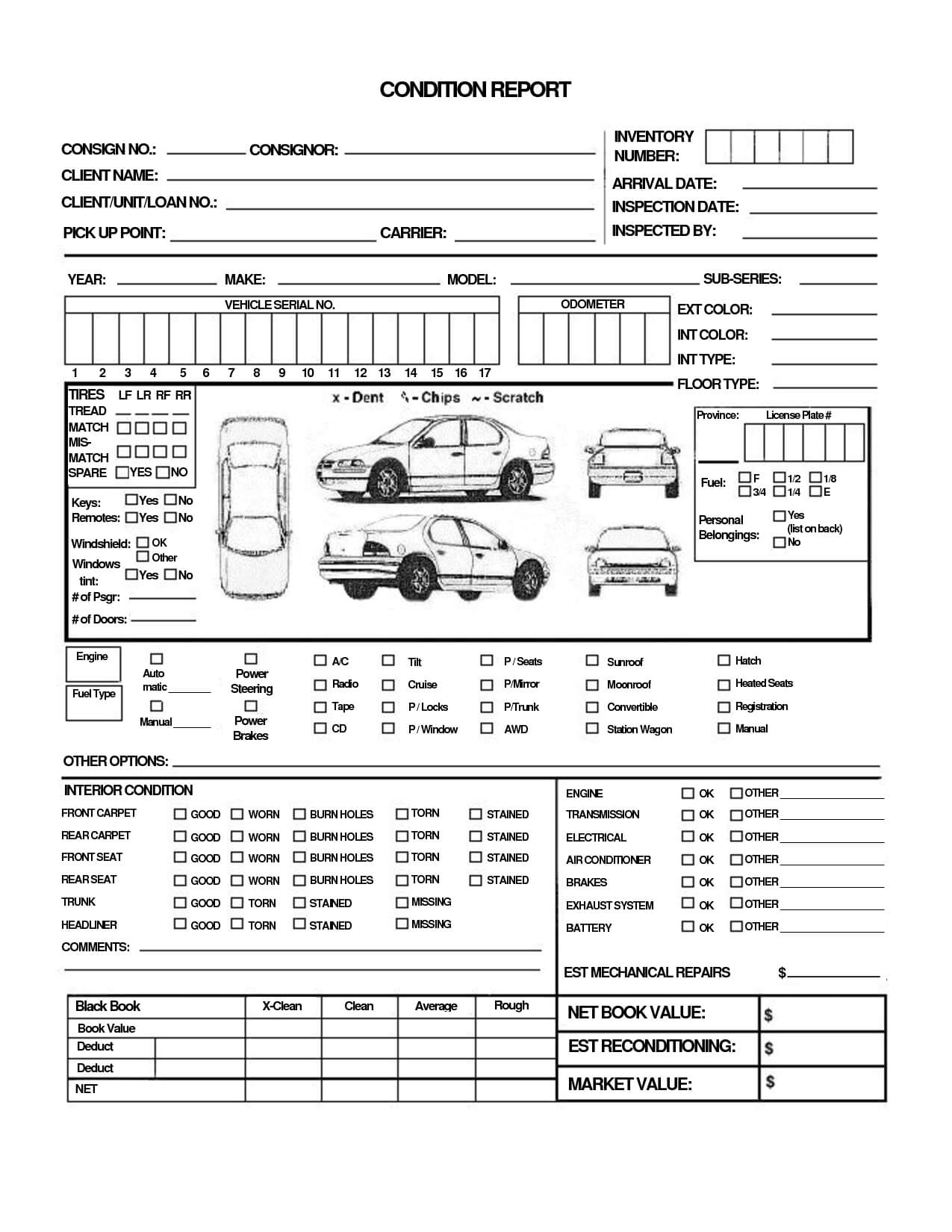 28+ [ Vehicle Condition Report Form Template ] | Vehicle Throughout Car Damage Report Template