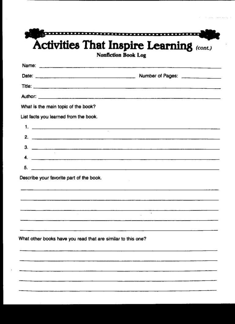 First Grade Book Report Template