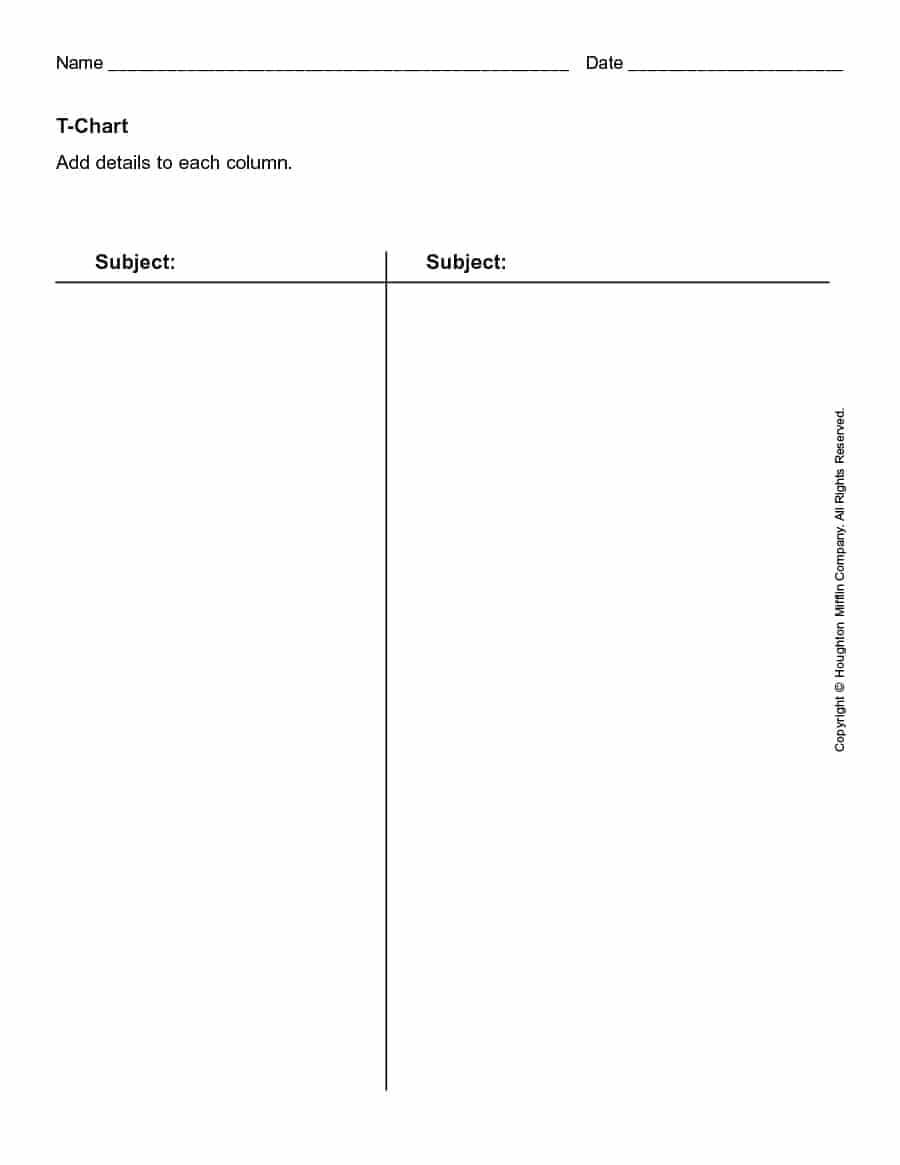 30 Printable T Chart Templates Examples Template Archive Throughout