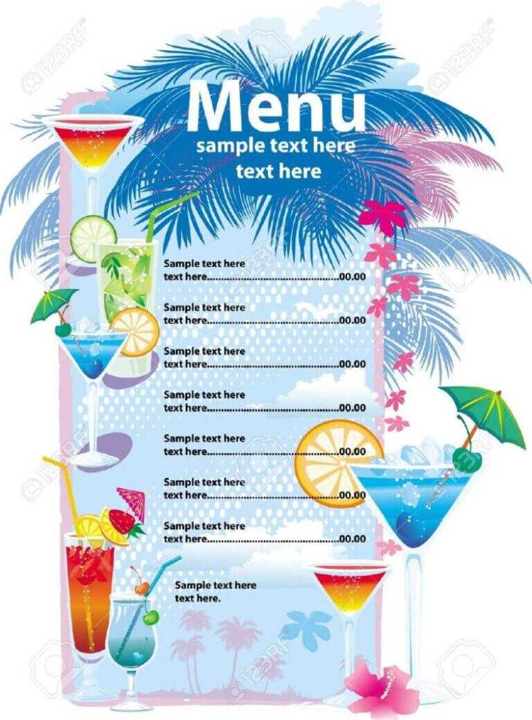 32 Bar Menu Designs Free Premium Templates Intended For Cocktail 