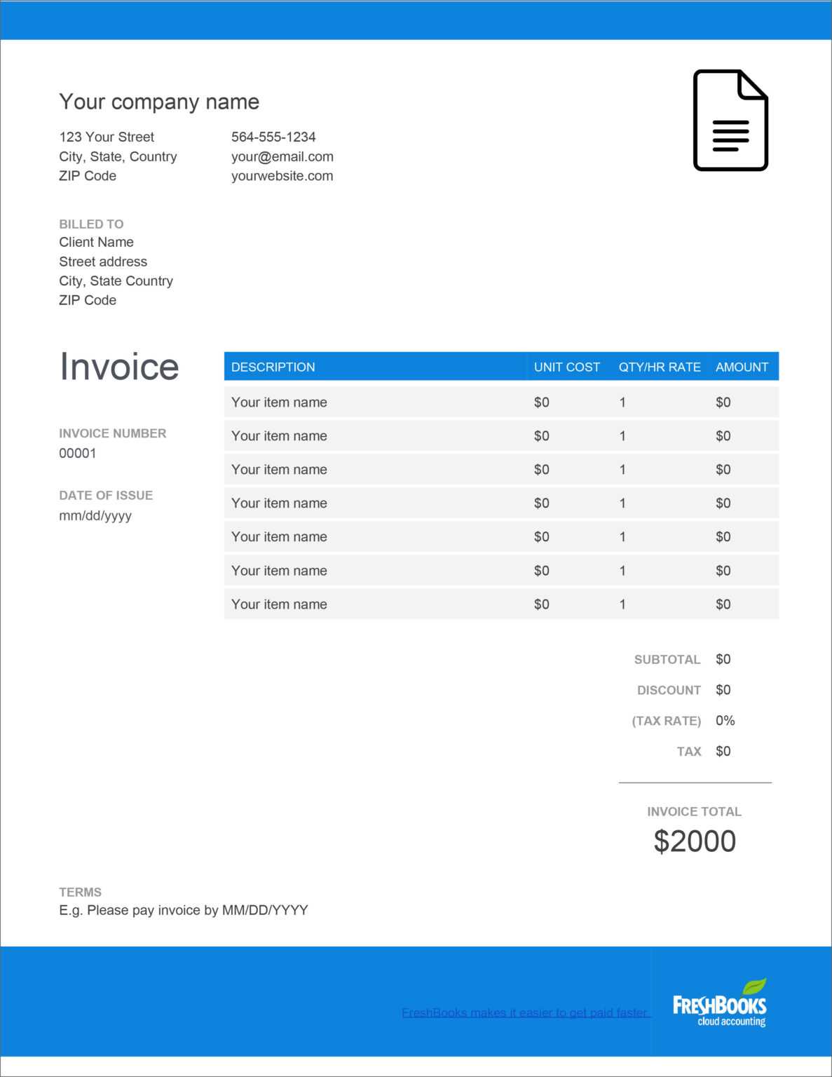 invoice template for microsoft word