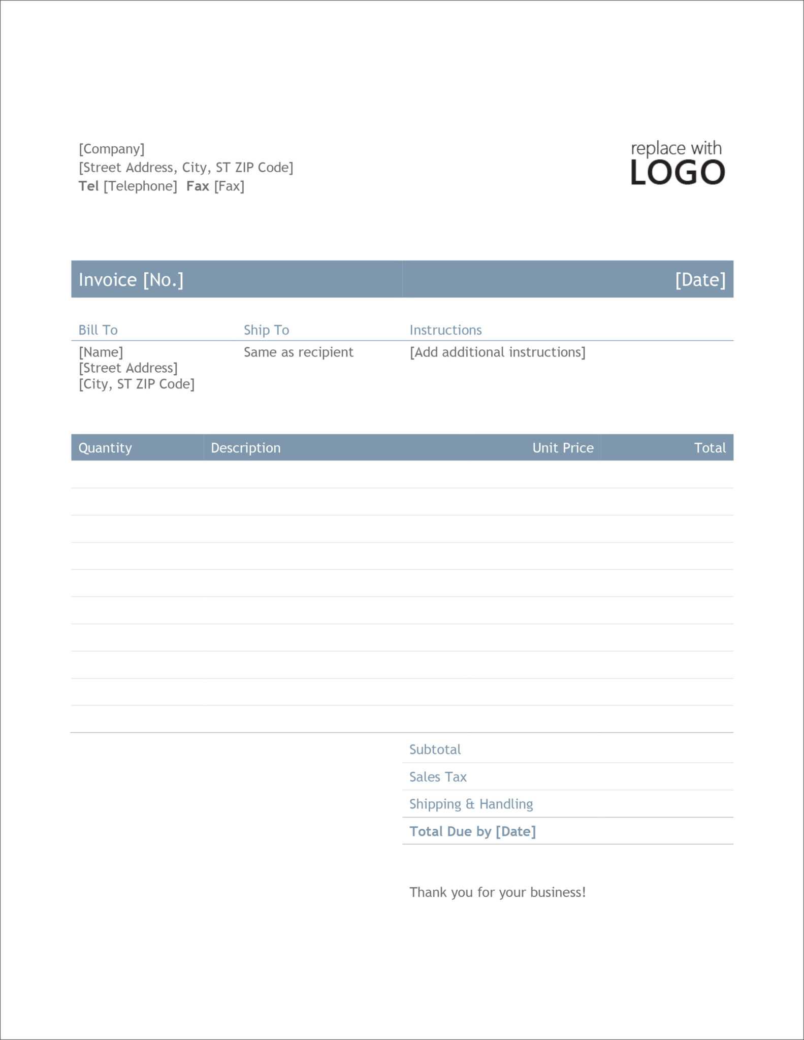 invoice template docx