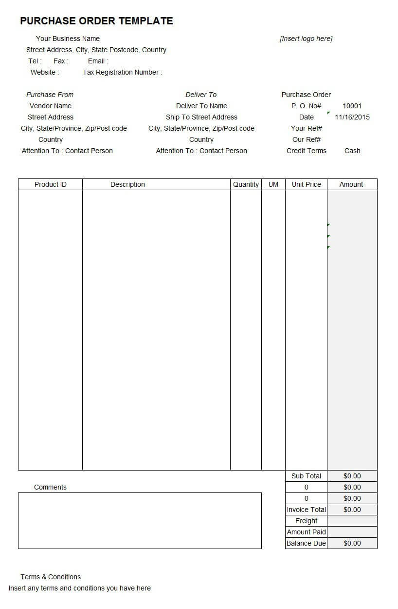 37 Free Purchase Order Templates In Word & Excel Regarding Proof Of Delivery Template Word