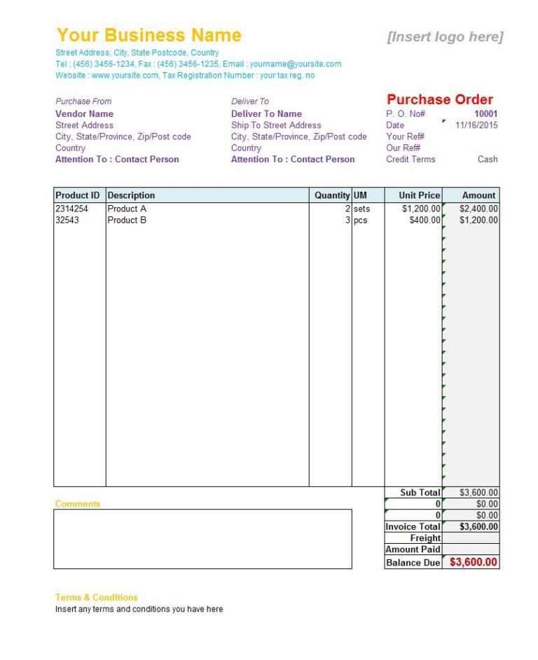 37 Free Purchase Order Templates In Word Excel throughout Blank Money