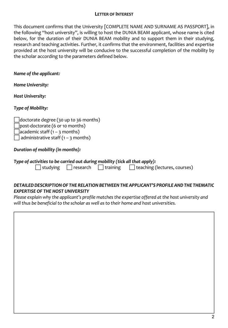38+ Letter Of Interest Samples & Examples (Writing Guidelines) In Letter Of Interest Template Microsoft Word