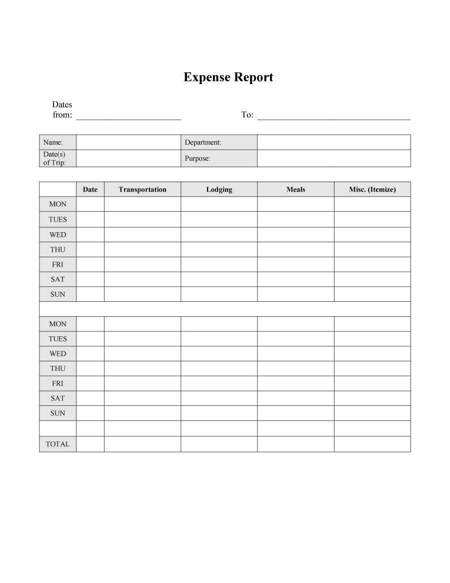 40+ Expense Report Templates To Help You Save Money ᐅ Inside Company Expense Report Template