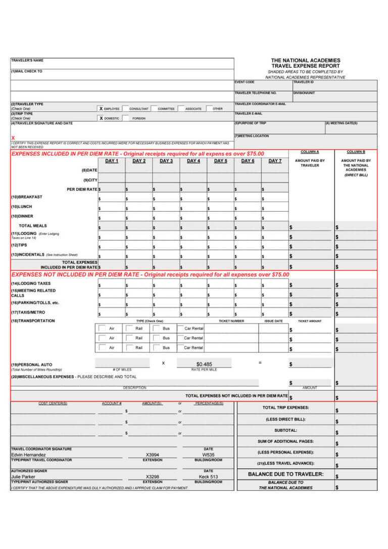 Quarterly Expense Report Template