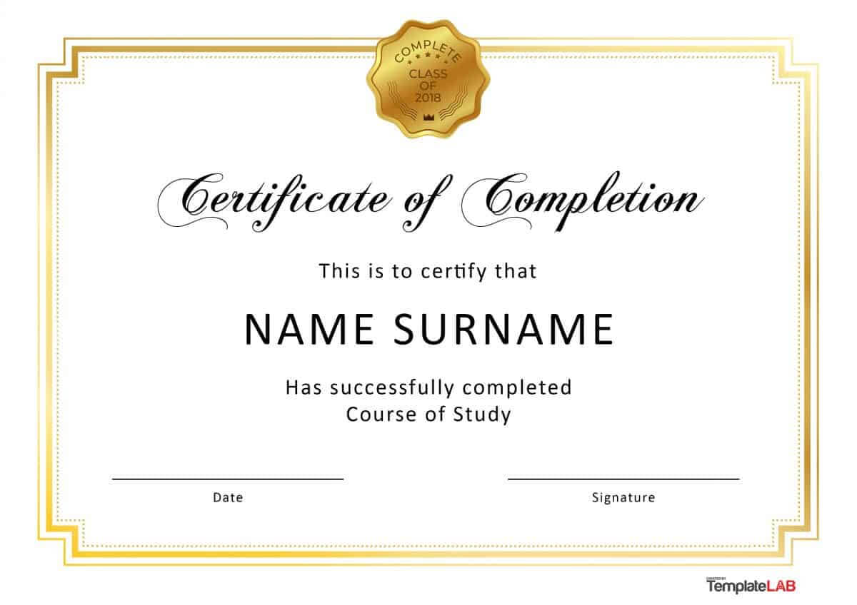 40 Fantastic Certificate Of Completion Templates [Word For Certificate Of Participation Template Word