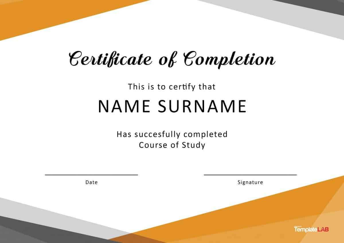 40 Fantastic Certificate Of Completion Templates [Word Within Training Certificate Template Word Format