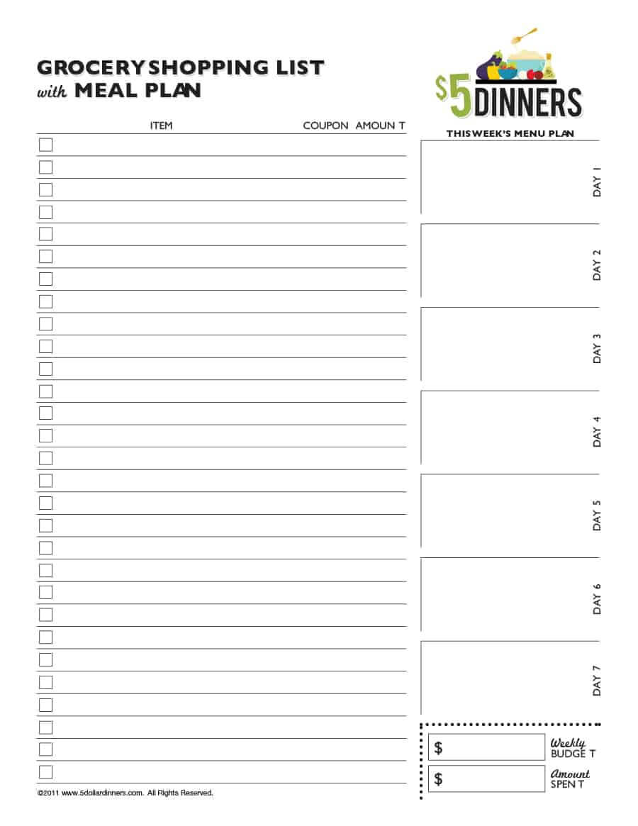 40+ Printable Grocery List Templates (Shopping List) ᐅ Intended For Blank Grocery Shopping List Template