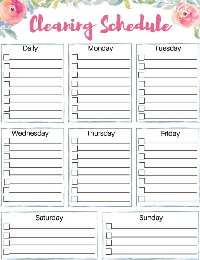 40-printable-house-cleaning-checklist-templates-template-lab-in-blank-cleaning-schedule