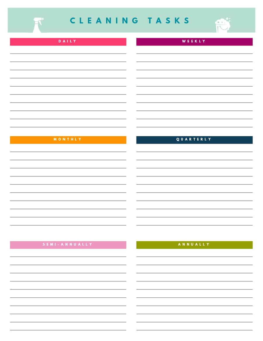 40 Printable House Cleaning Checklist Templates ᐅ Template Lab In Blank Cleaning Schedule Template