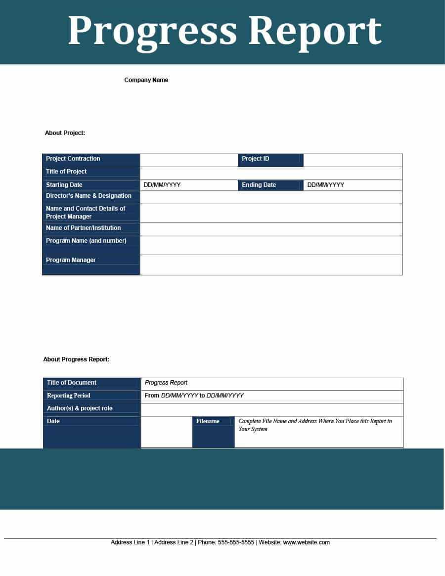 project status report template word free download