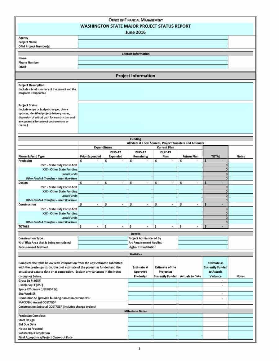 40-project-status-report-templates-word-excel-ppt-pertaining-to