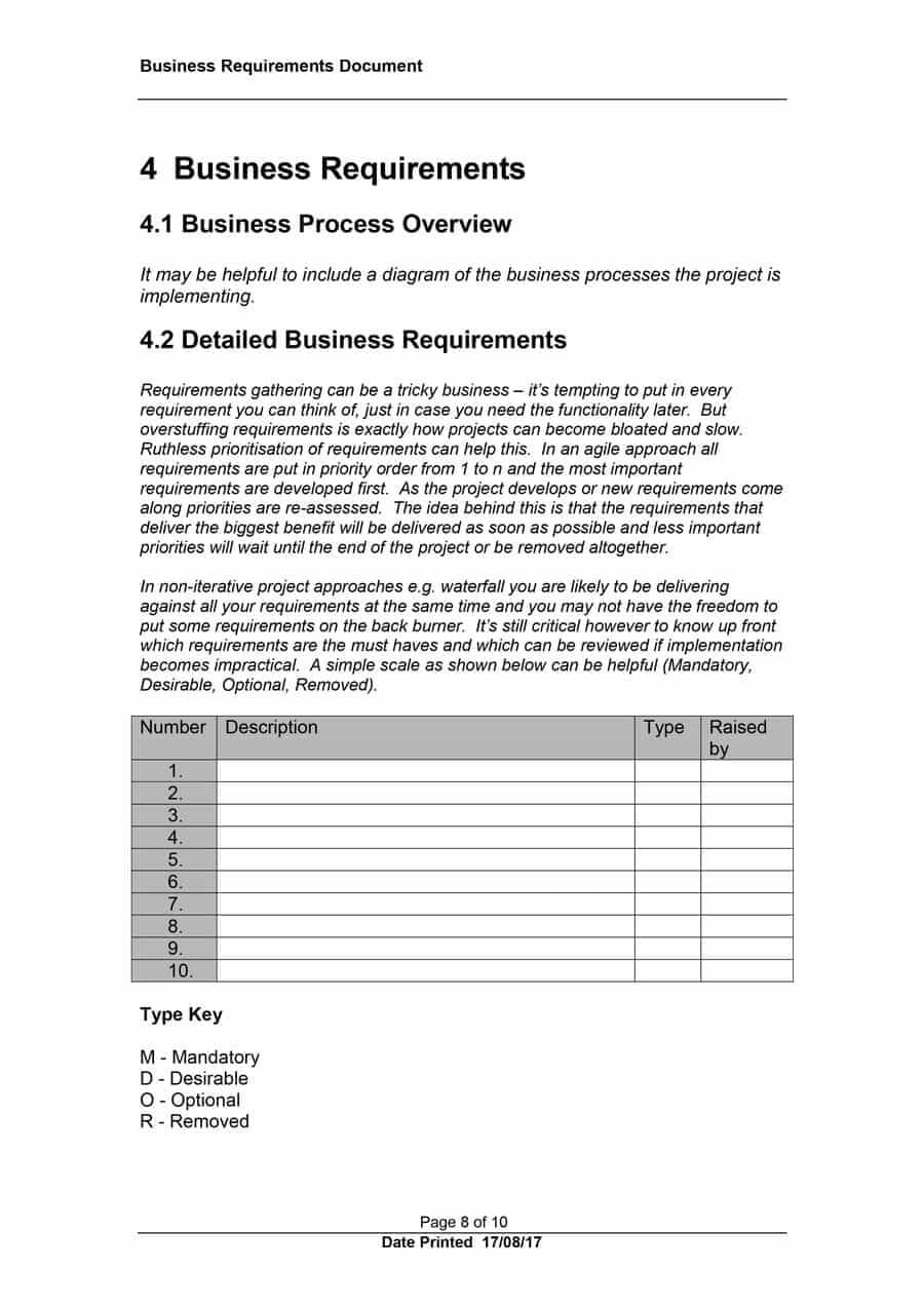 40+ Simple Business Requirements Document Templates ᐅ Intended For Report Requirements Document Template