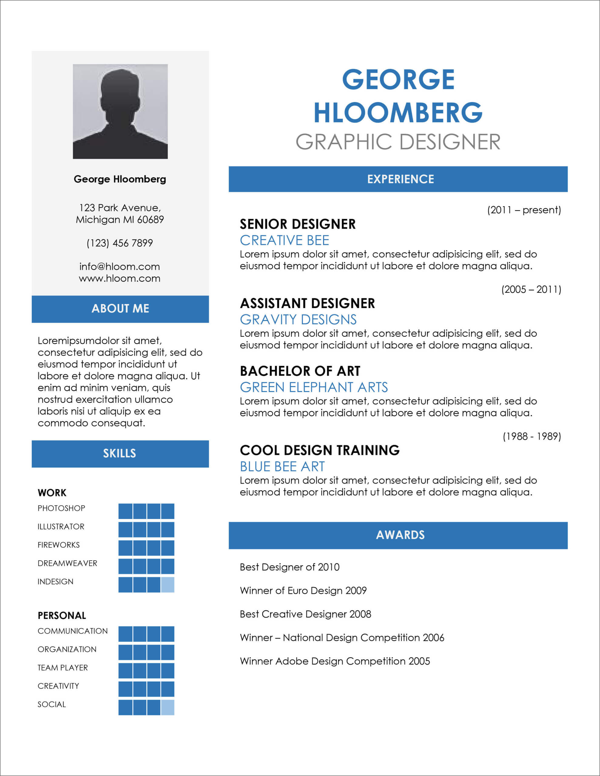 45 Free Modern Resume / Cv Templates – Minimalist, Simple With Resume Templates Microsoft Word 2010