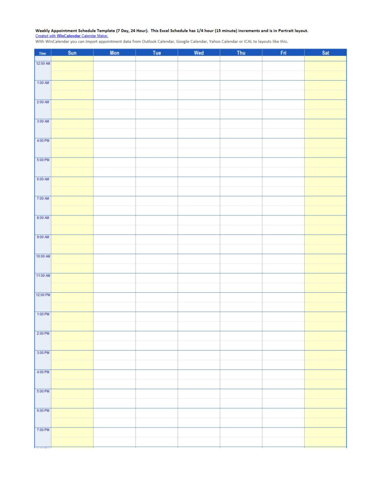 45 Printable Appointment Schedule Templates [& Appointment Inside