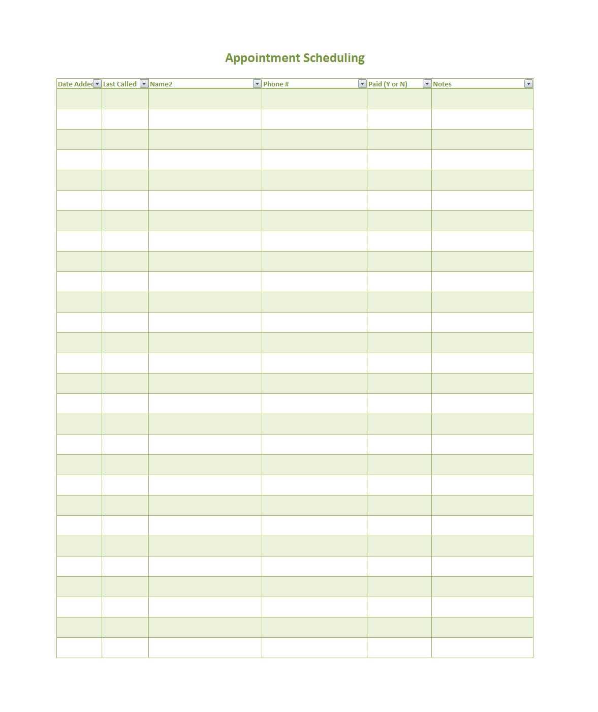 45 Printable Appointment Schedule Templates [& Appointment With Appointment Sheet Template Word