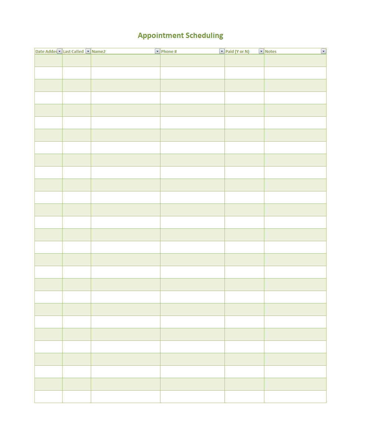 Free Printable Appointment Sheets Printable Blank World