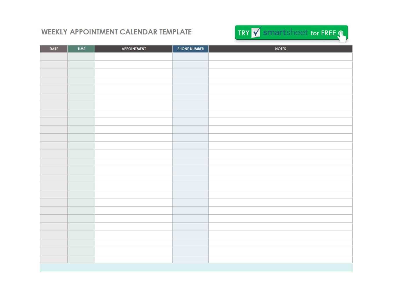 45 Printable Appointment Schedule Templates [& Appointment With Regard To Appointment Sheet Template Word