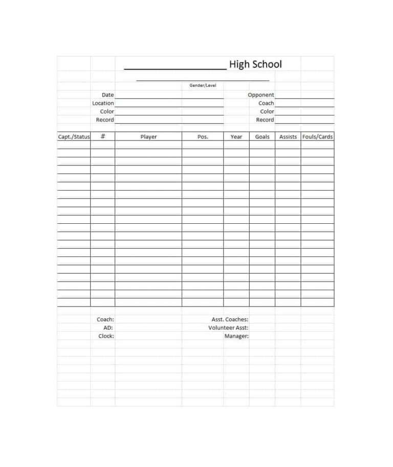 Coaches Report Template