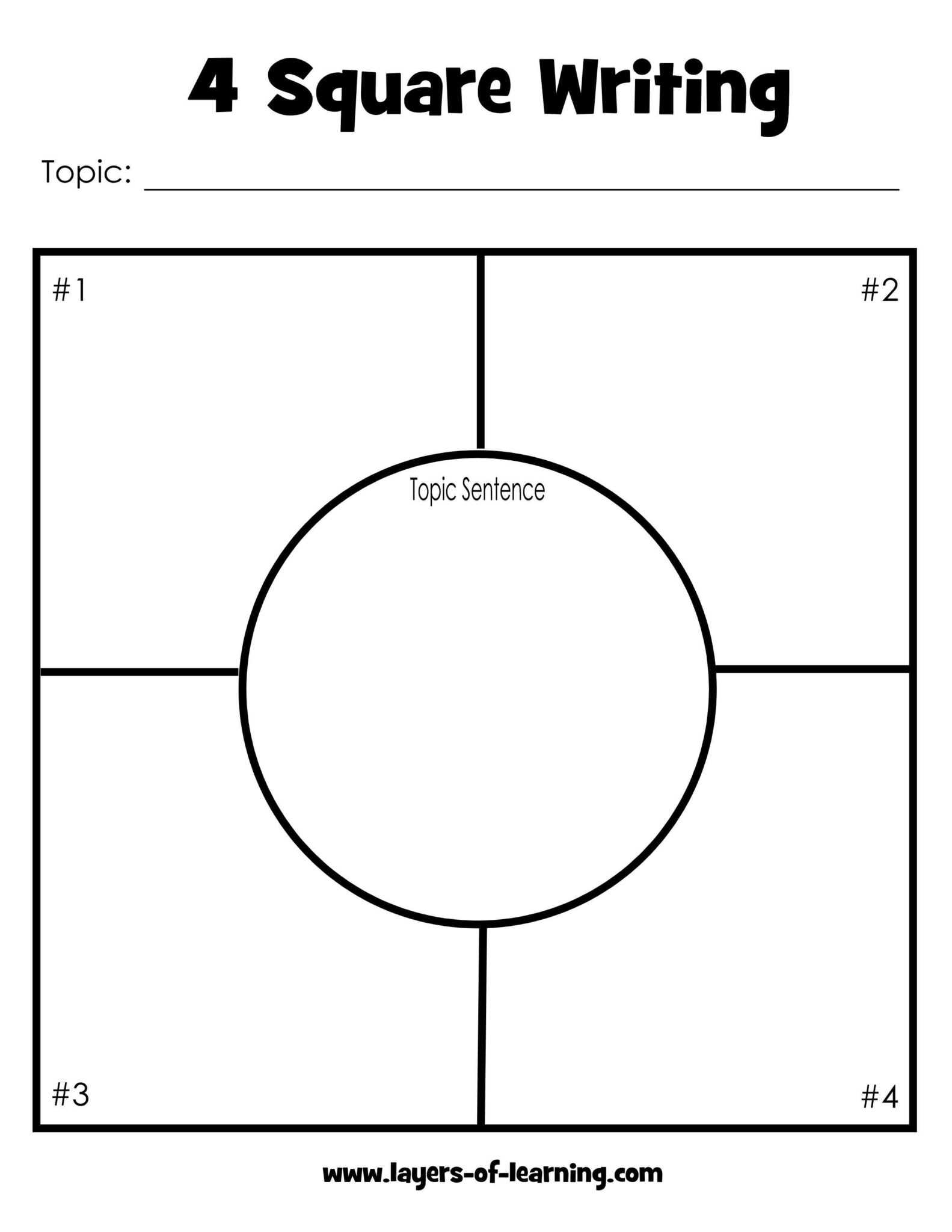 5 Best Photos Of Four Square Writing Template Printable Intended For