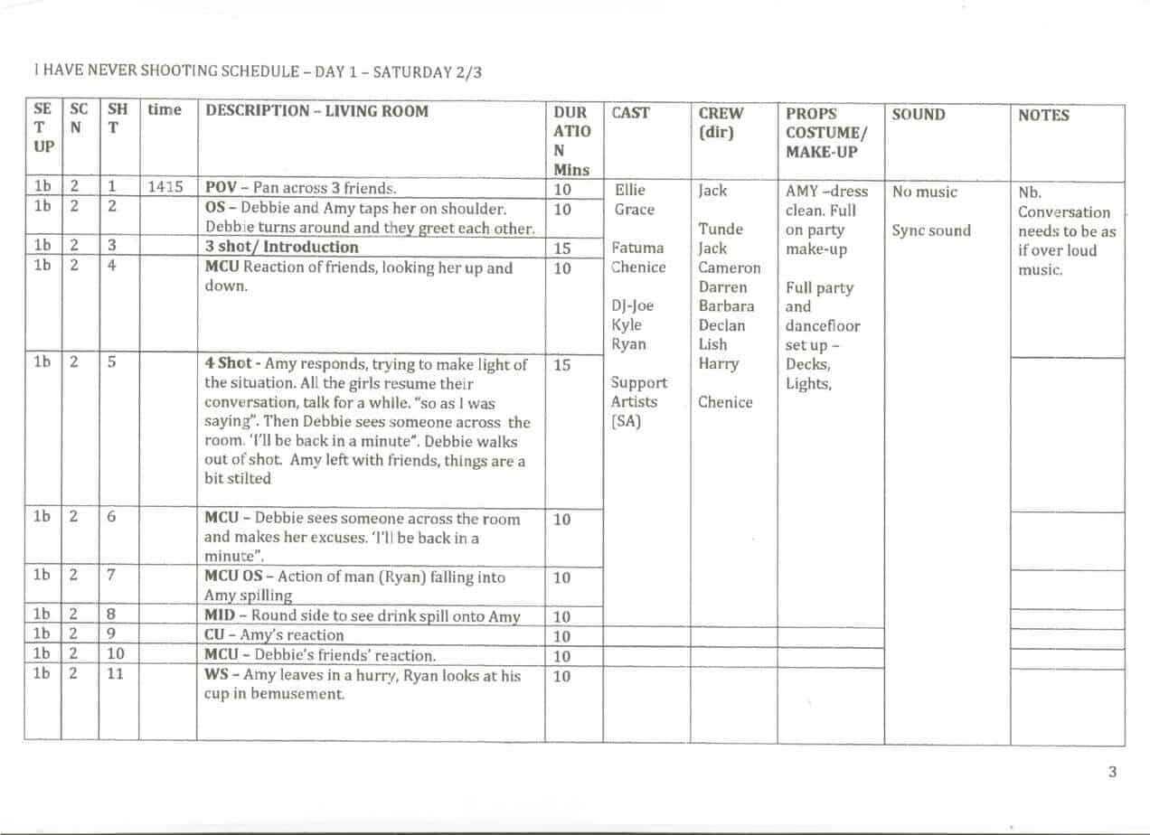 5+ Shooting Schedule Templates - Word Excel Templates Inside Shooting Script Template Word