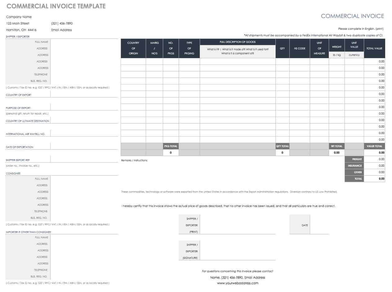 55 Free Invoice Templates | Smartsheet Throughout Commercial Invoice Template Word Doc
