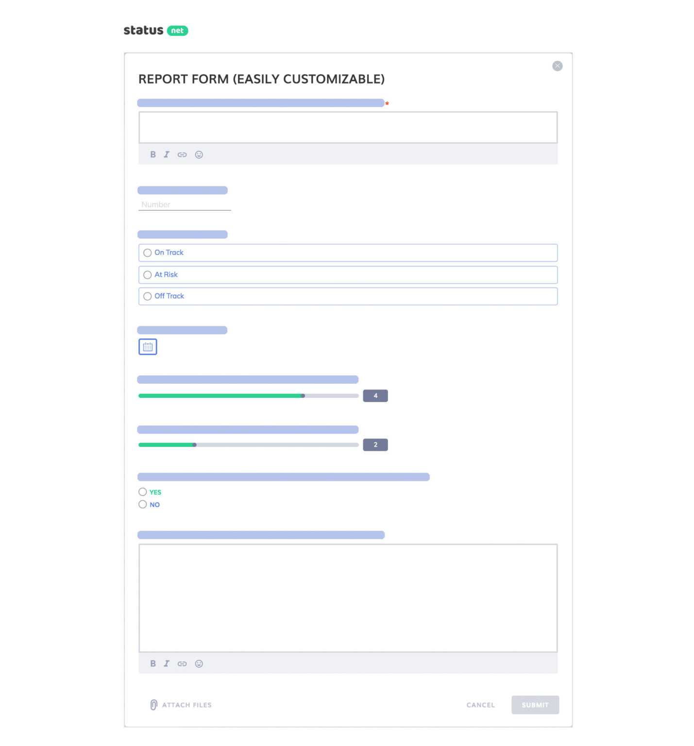 Development Status Report Template