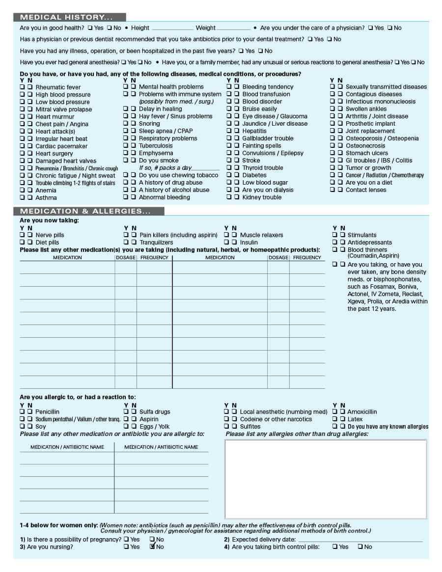 67 Medical History Forms [Word, Pdf] - Printable Templates Inside Medical History Template Word